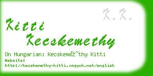kitti kecskemethy business card